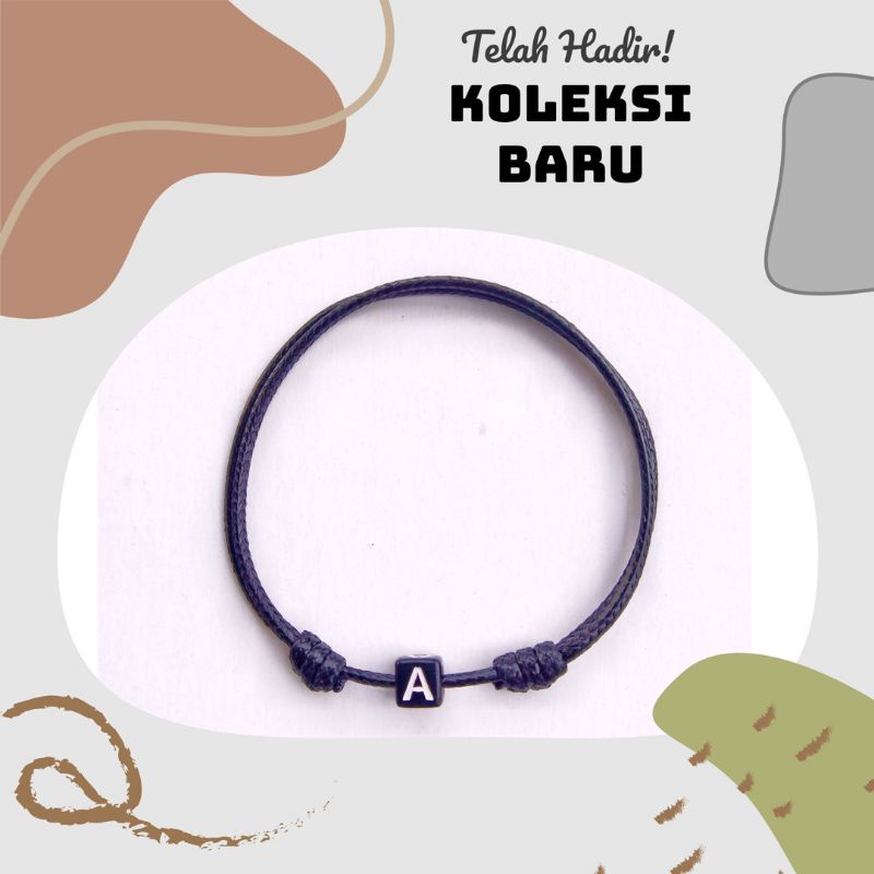 Konok | Gelang Couple Hitam Inisial