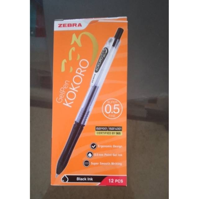 

Lusinan Bolpoin Kokoro Gel 0.5 Warna Black (Hitam) 1 pak