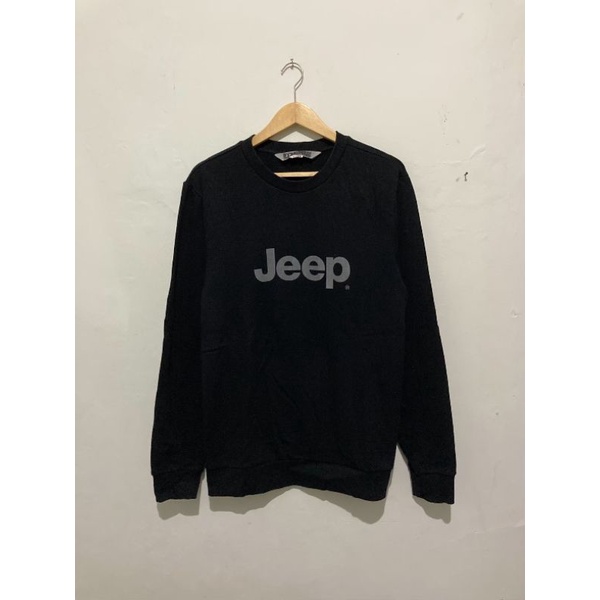crewneck sweater JEEP black size XL original second vintage hoodie
