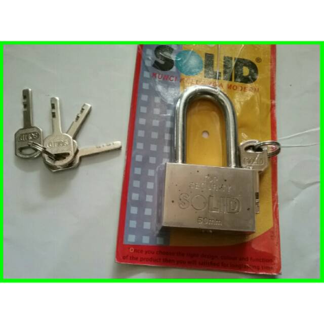 Gembok solid 60 mm leher pnjang,kunci pintu,kunci pengaman motor dll