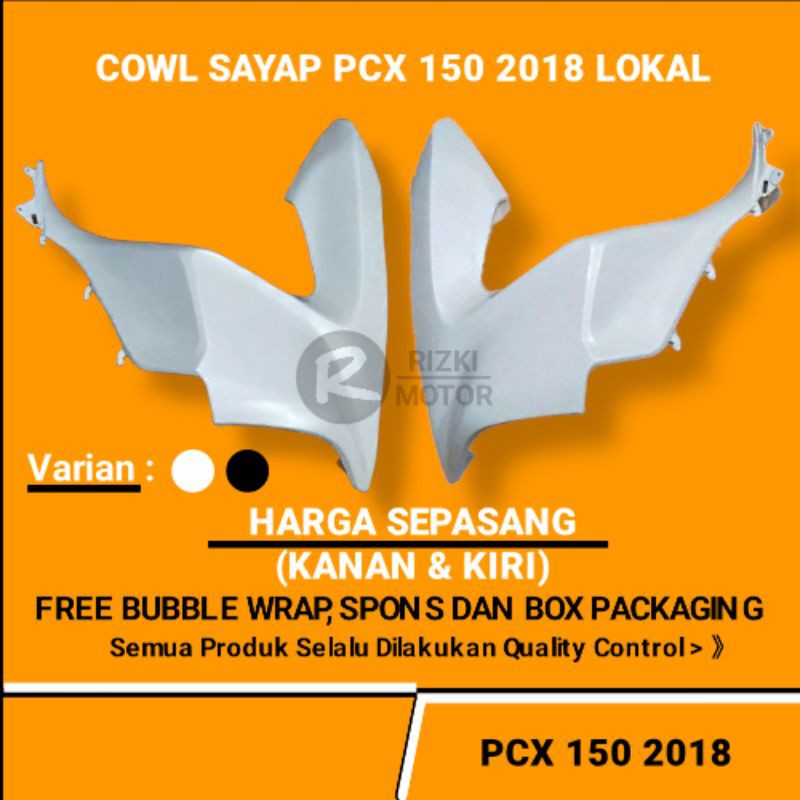Cover Body Depan Cowl Kap Samping Sayap Pcx 150 Lokal Pcx 150 2018 Putih (WIN)