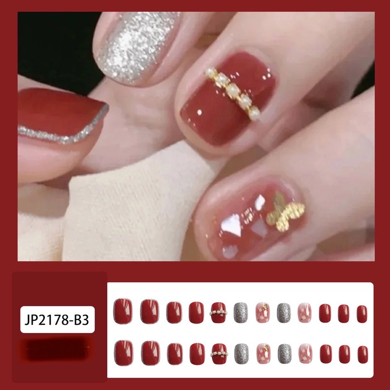 Kuku Palsu 【A80，lem sticker】Nikah Wedding False Nailart Pengantin Tangan