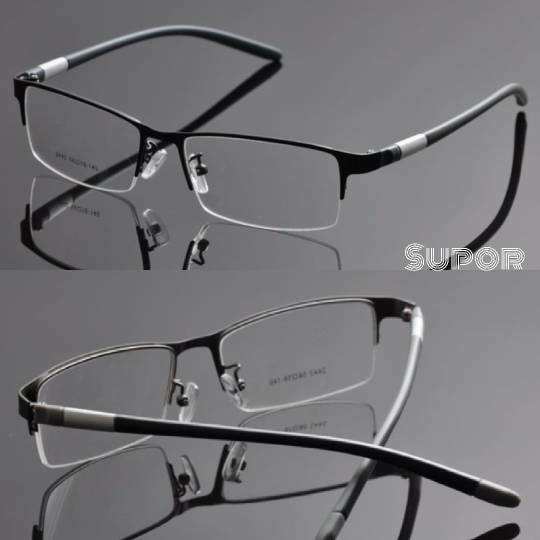Kacamata Minus Pria - Kacamata Half Frame Black Hf5 Kaca Mata Minus Plus Pria Lebar