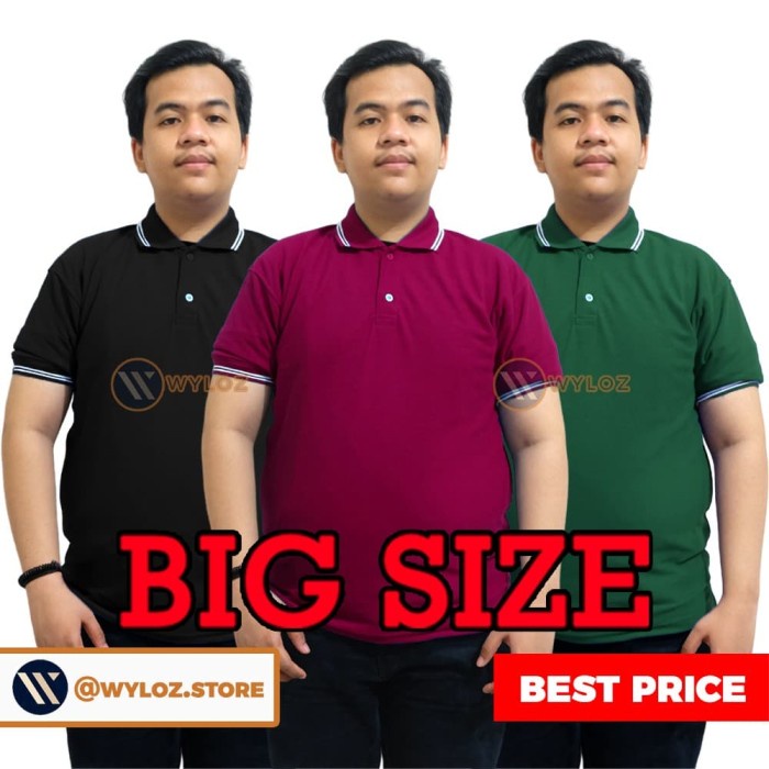 TERBARU Kaos Polo Shirt Distro Polos Kerah Pria Big Size XXXL Jumbo Lacoste