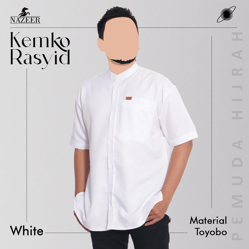 Kemeja Basic Pria Casual Simpel Keren Lengan Pendek RASYID NAZEER