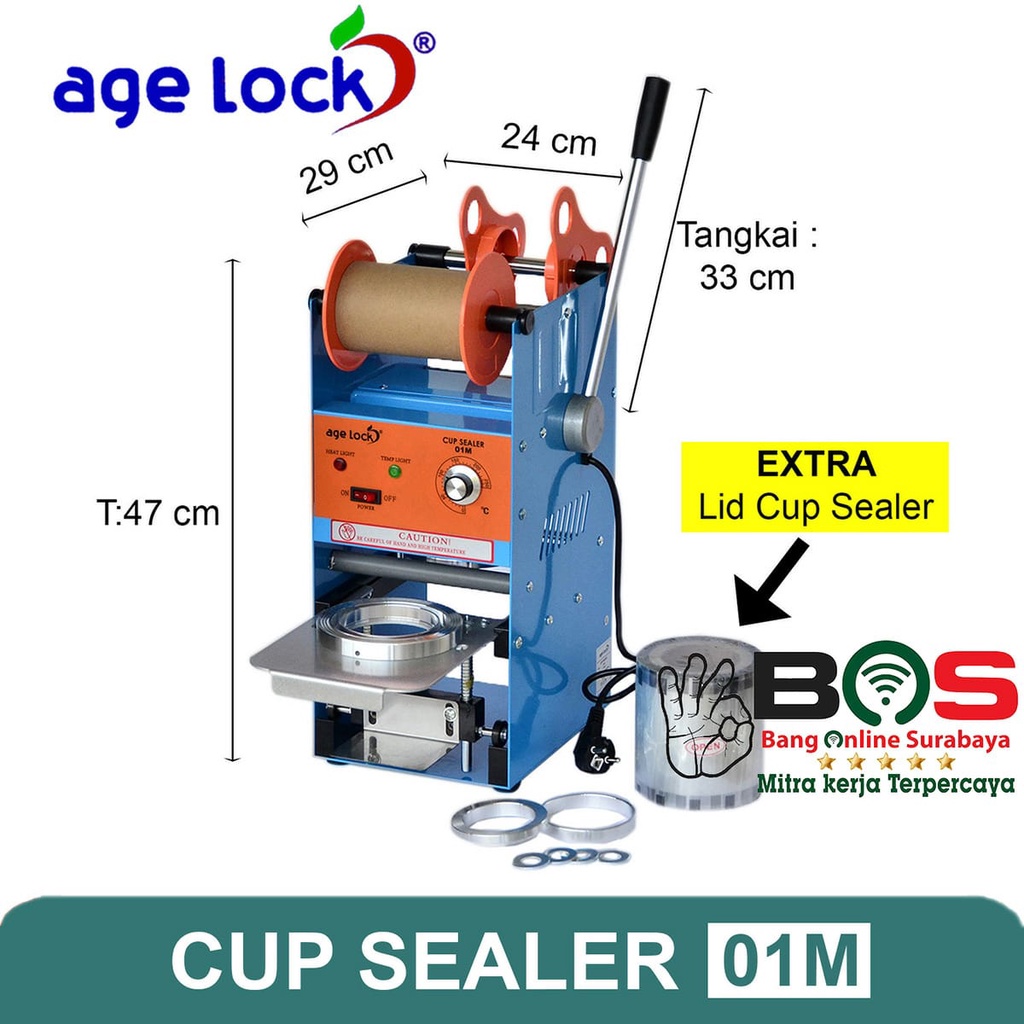 Mesin Press Plastik Cup Sealer 8-22 Oz Age Lock 01M Cup Sealer