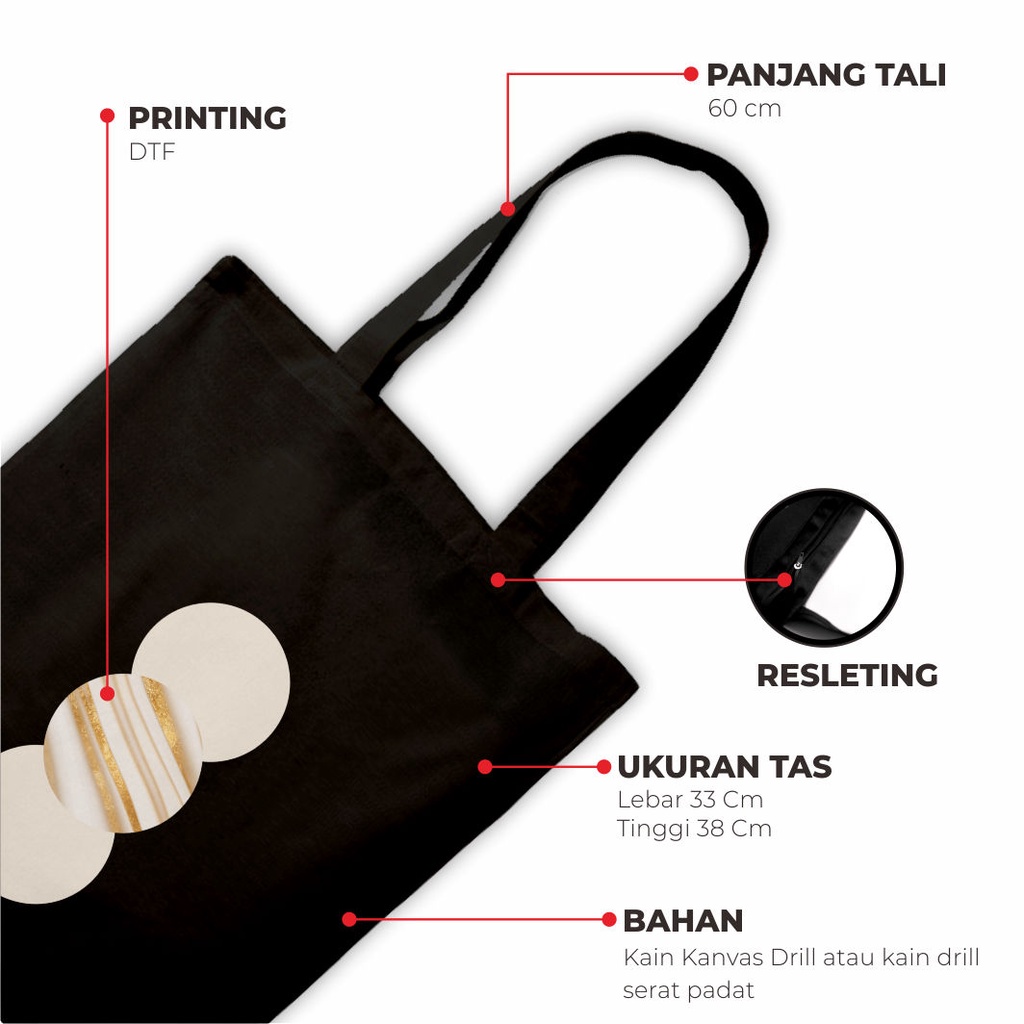 Sevine Totebag Tas Wanita Tote Bag Resleting Motif Nordic Fashion Black Series - BNB