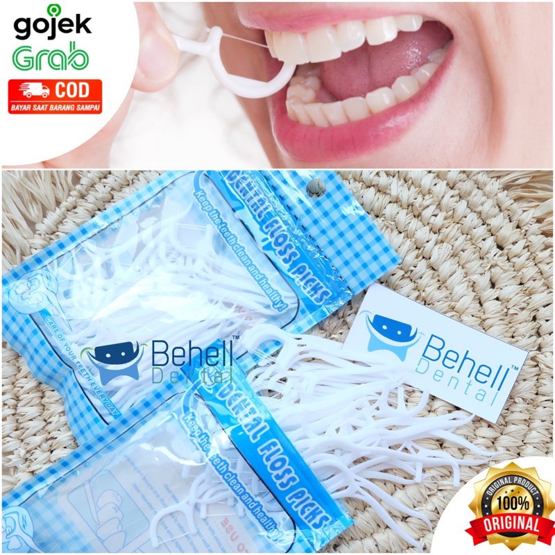 50 PICS DENTAL FLOSS STICKS PICK PICKS BENANG GIGI / SIKAT SELA CELAH BEHEL BENANG GUARDIAN / Alat Pembersih Penghilang Plak Gigi dan Bau Mulut / Behel Ortho Behelldental Dental