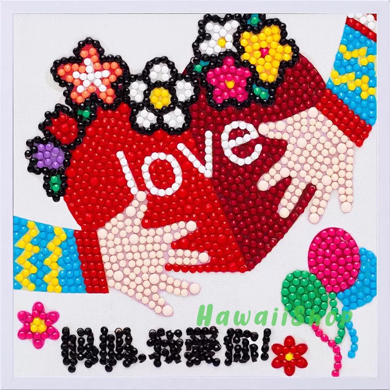 5D Diamond Painting DIY Kids Craft lukisan kristal FREE Frame - Love Mama