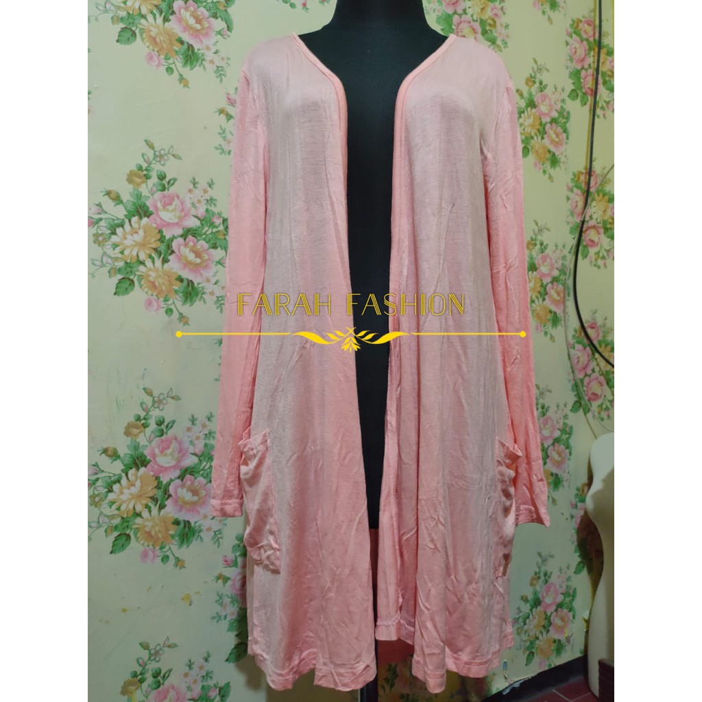LONG OUTER CARDIGAN JUMBO BIGSIZE OVERSIZE PEACH
