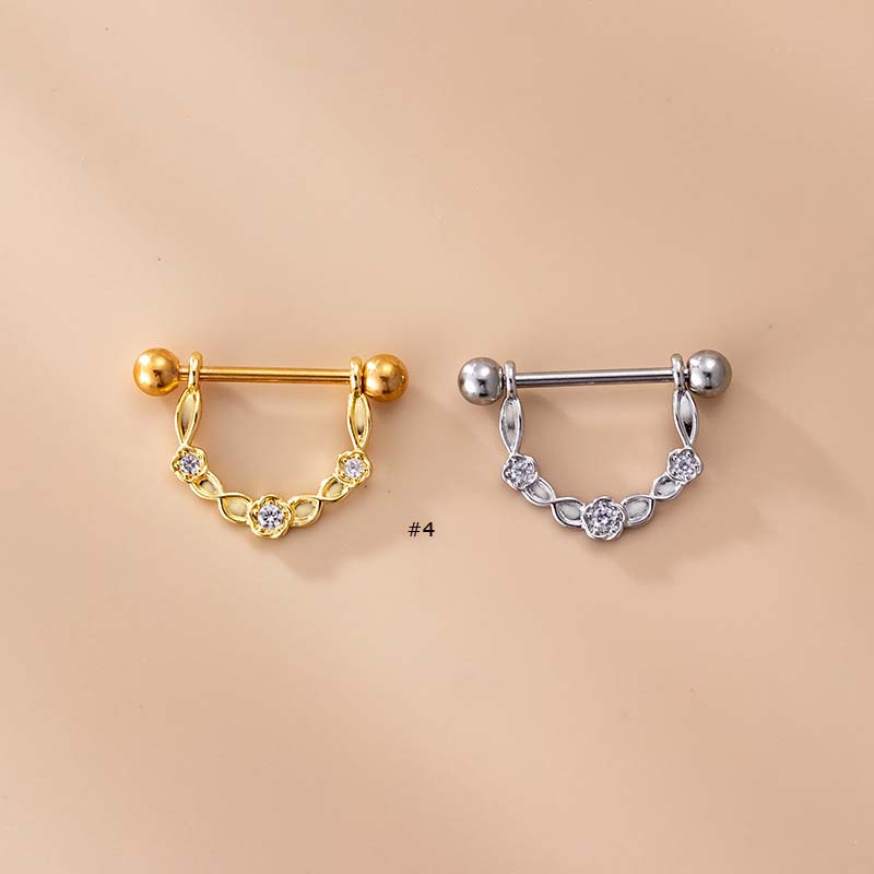 1pc Anting Tindik Putingtubuh Bahan Stainless Steel Desain Hatisayap 14Gauge 19mm Untuk Priawanita