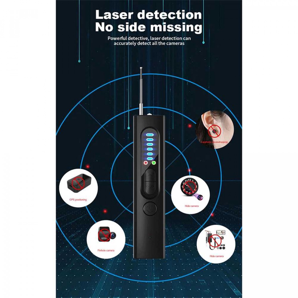 Detektor Kamera Tersemmbunyi Penyadap Spy Hidden Camera Detector 400mAH