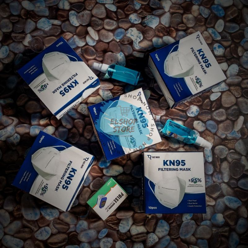 [BISA COD] Masker KN95 Hitam Isi 10pcs Per Box Ready Jogja Termurah Grosir Masker Medis Izin Kemenke