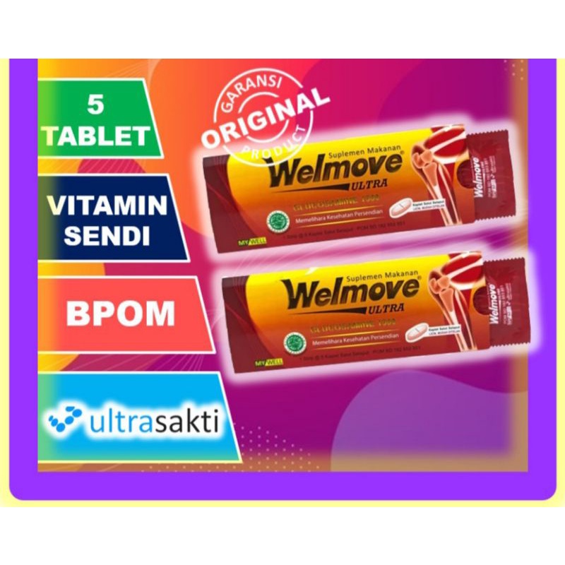 Welmove ULTRA Suplemen Makanan Isi 5 Kaplet / Wellmove Vitamin Kesehatan Sendi