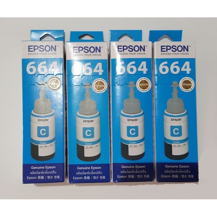 Epson Original Ink Tinta T6642 T 6642 664 Cyan Biru