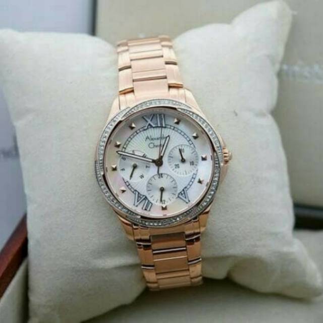 Jam Tangan Wanita Alexandre Christie AC 2643 Rosegold white
