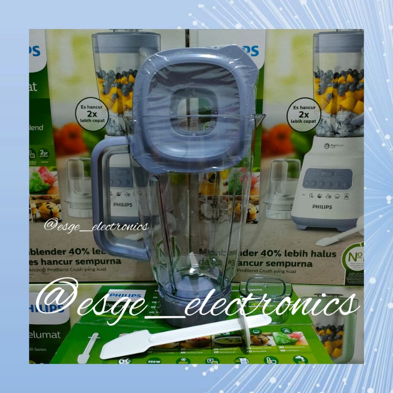 ORIGINAL SET BLENDER JUS PHILIPS HR 2221 PROBLEND CRUSH 5000 SERIES SET JUS PHILIPS HR 2221 HR 2222 HR 2223 GLASS JAR JUS PHILIPS GELAS TABUNG BESAR PHILIPS HR-2221 HR-2222 HR-2223 ORI