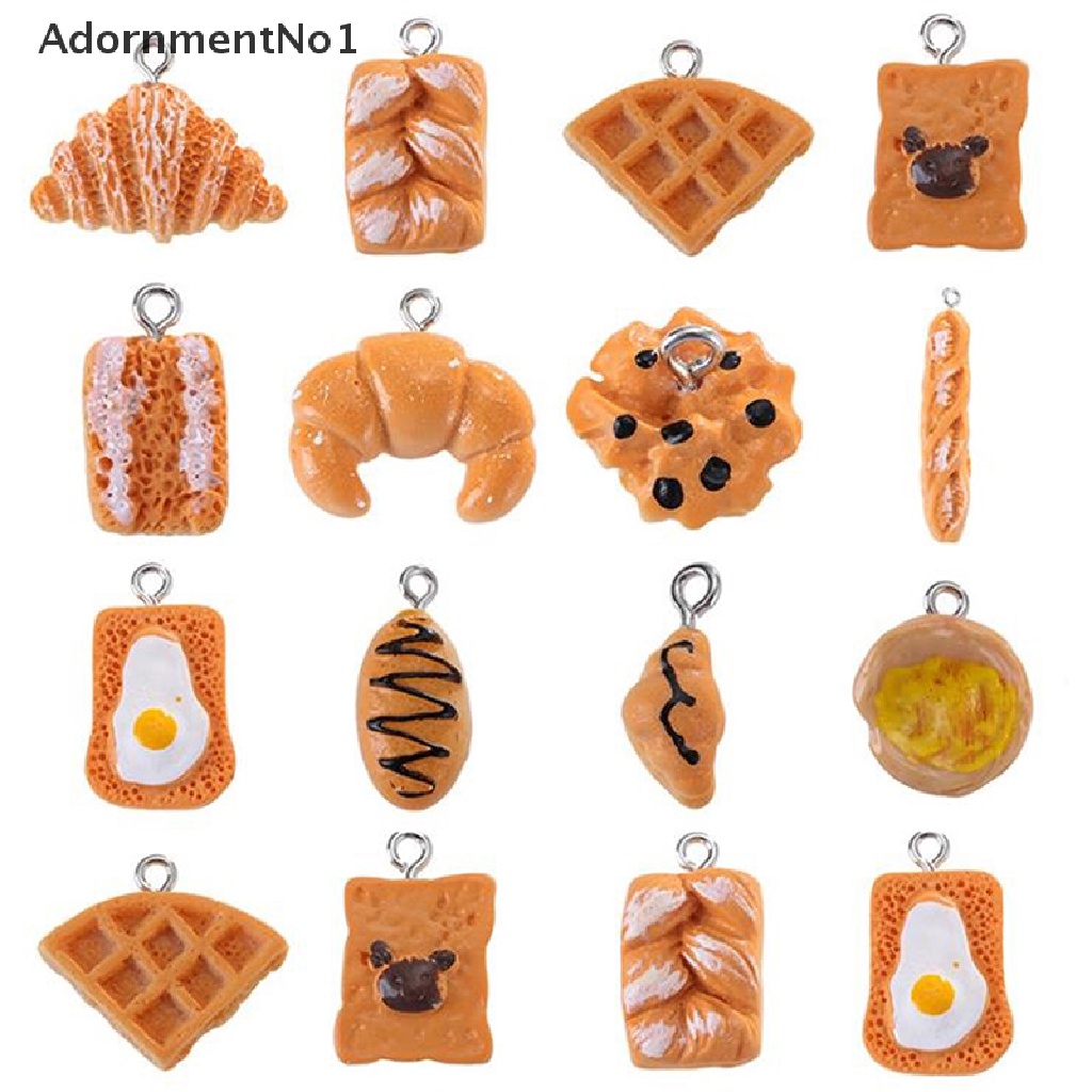 (AdornmentNo1) 10pcs / Set Liontin Resin Bentuk Hamburger / Sandwich / Makanan Untuk Perhiasan Diy