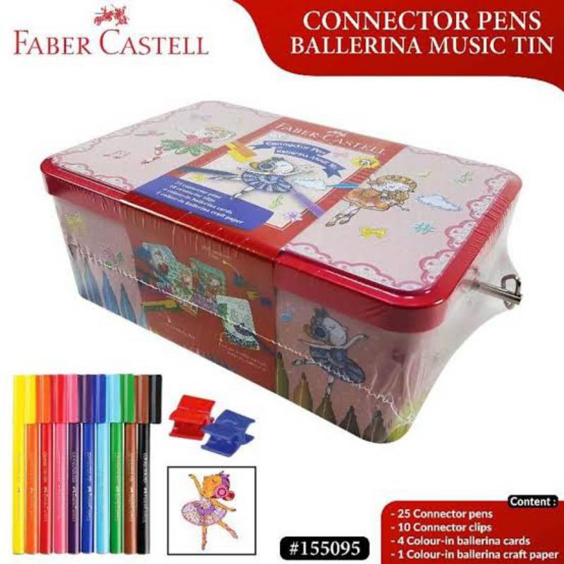 Alat Tulis Perlengkapan Mewarnai Spidol / Connector Pen Ballerina Music Box Faber Castell 25 Warna