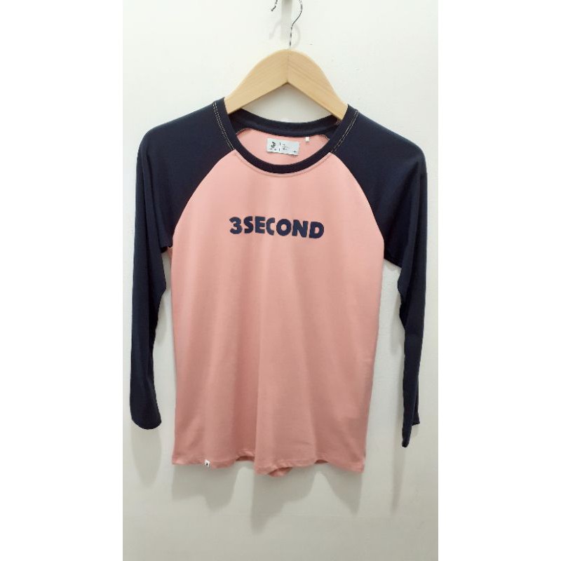 kaos raglan lengan panjang wanita 3second original