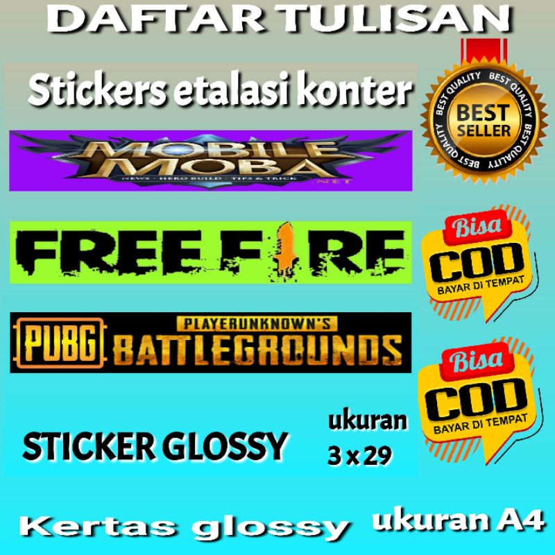 

sticker etalasi konter dan phoncel a4