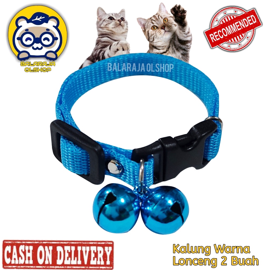 Kalung Kucing LONCENG 2 Kalung Kelinci Musang Anjing Lonceng Warna Polos