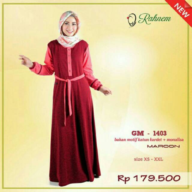 Rahnem Diskon s/d 30% - Gamis GM 1403 & Couple Sarimbit Pasangan Ibu Anak