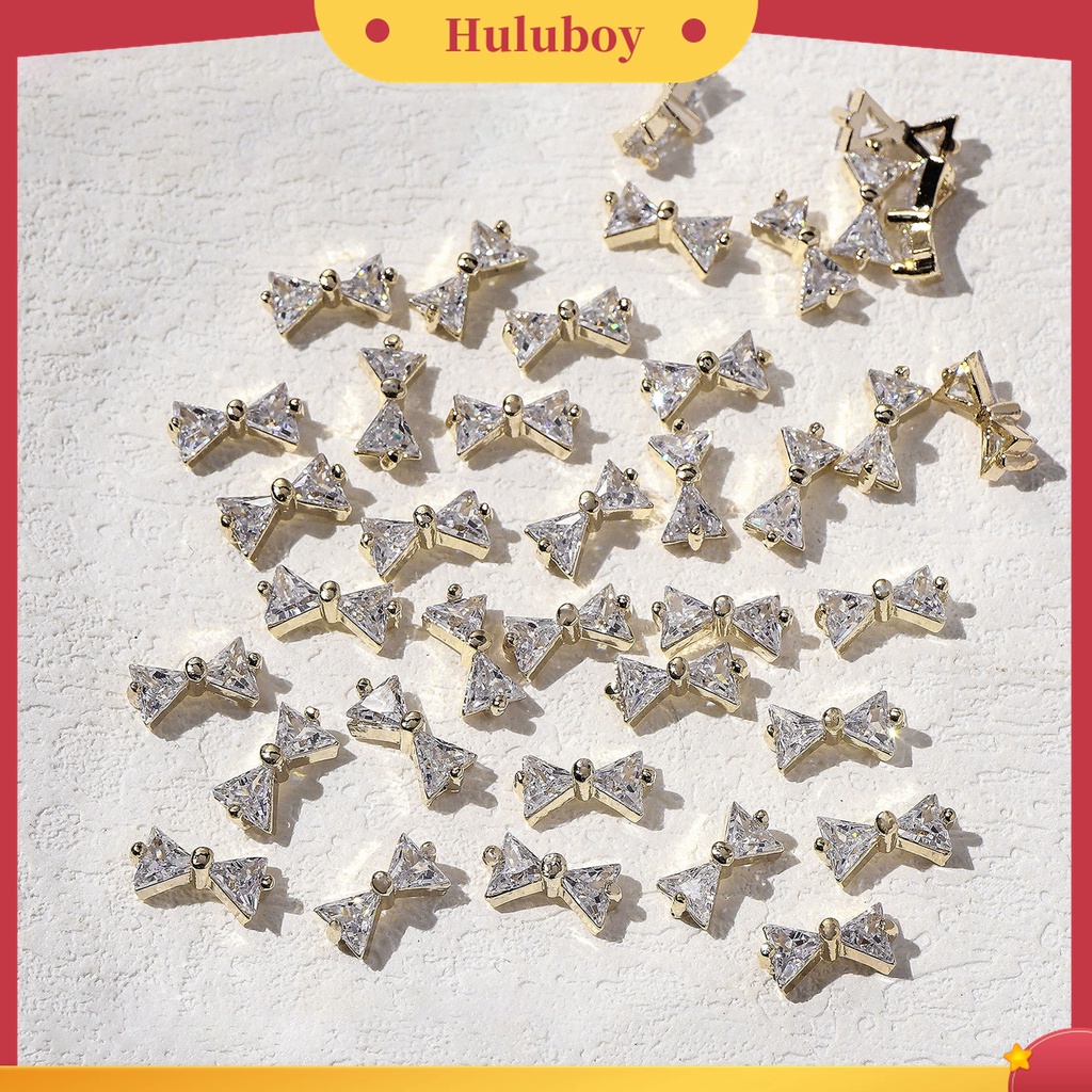 Huluboy Huluboy♡ Ornamen Kupu-Kupu 3D Bahan Cubic Zirconia Glitter Untuk Dekorasi Kuku Wanita Butterfly