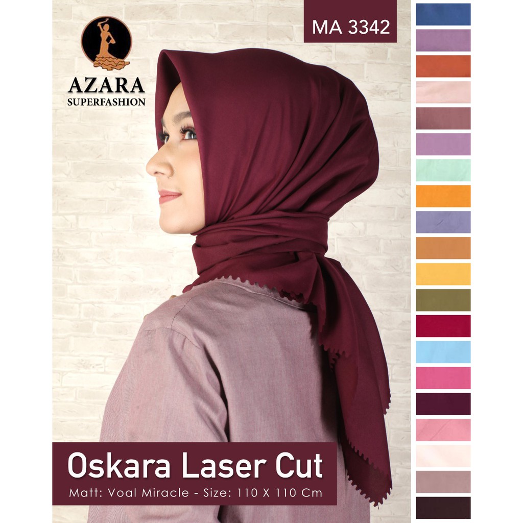 PART 2/TERMURAH SEGIEMPAT VOAL MIRACLE OSKARA LASER CUT / JILBAB HIJAB SQUARE VOAL PREMIUM LC