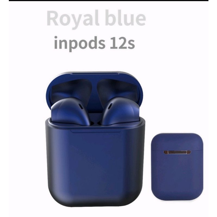 HEADSET BLUETOOTH TWS INPODS I12 MACARON EARPHONE-Navy