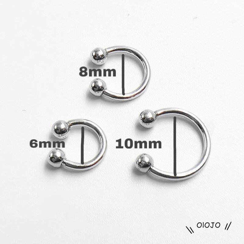 【COD】cincin bibir 1 Pasang Anting Setengah Lingkaran Bahan stainless steel Untuk unisex