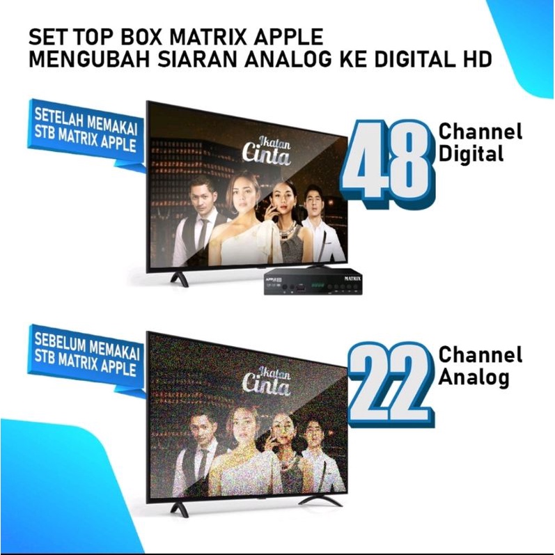 Set Top Box Tv Digital Matrix Apple HD Silver DVB T2 /EWS / set top box dvb t2 / set box tv digital / box tv digital / set top box tv tabung / stb dvb t2 / setopbox