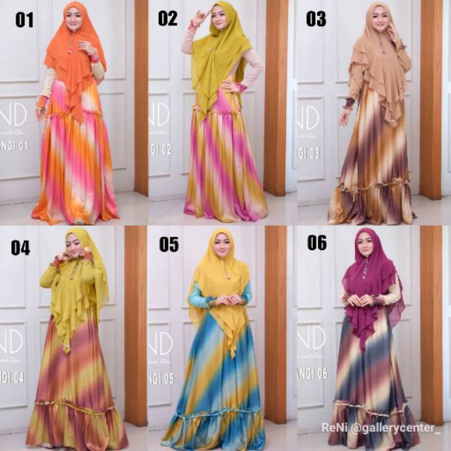 PELANGI SERIES Original By RND Syari. Gamis full colour rainbow pelangi warna warni ceriaa must have