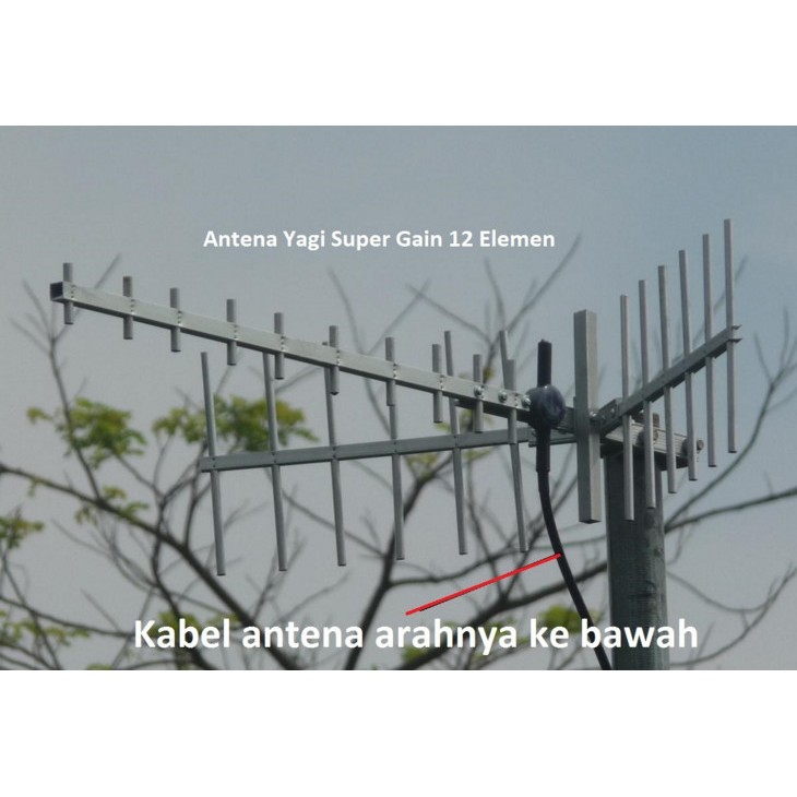 Antena Yagi Penguat Sinyal Modem Mifi 12 Element 15m Single Pigtail