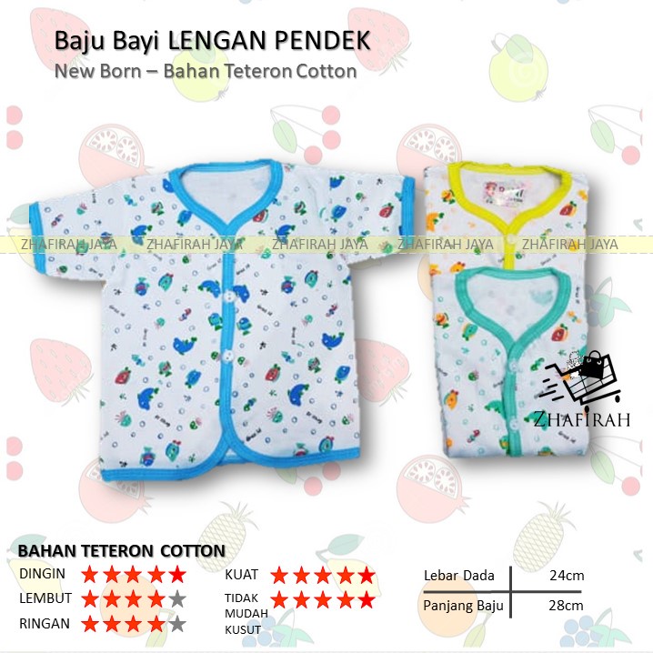 ❤ZJ❤ PAKAIAN BAYI Baju Bayi Lengan Pendek Bahan Katun Teteron ADEM DINGIN KUAT HALUS - Baju Lengan Pendek BAYI NEWBORN