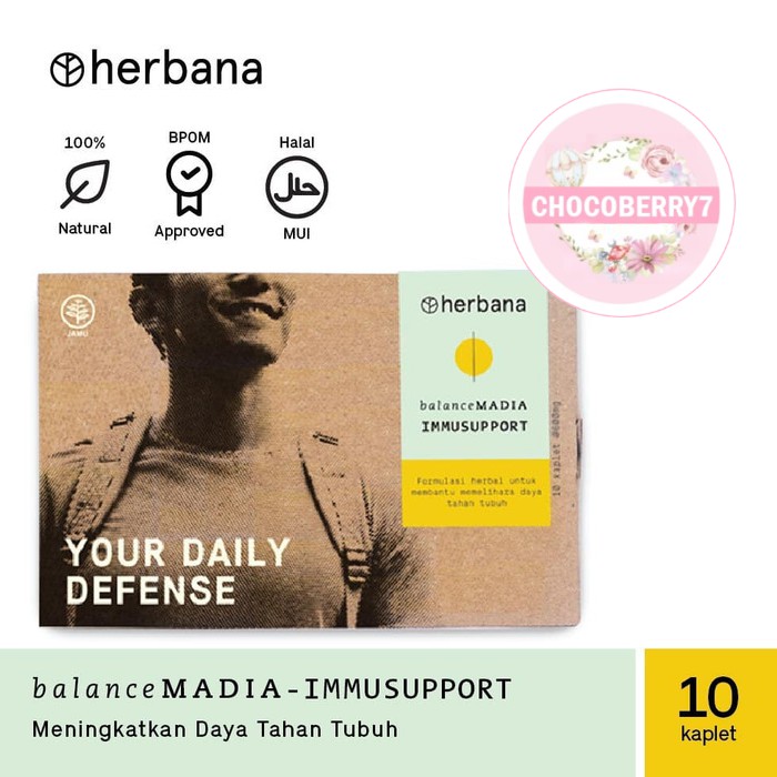 Herbana Balance Madia Immusupport 10 Kaplet Herbal Imun Immu Support