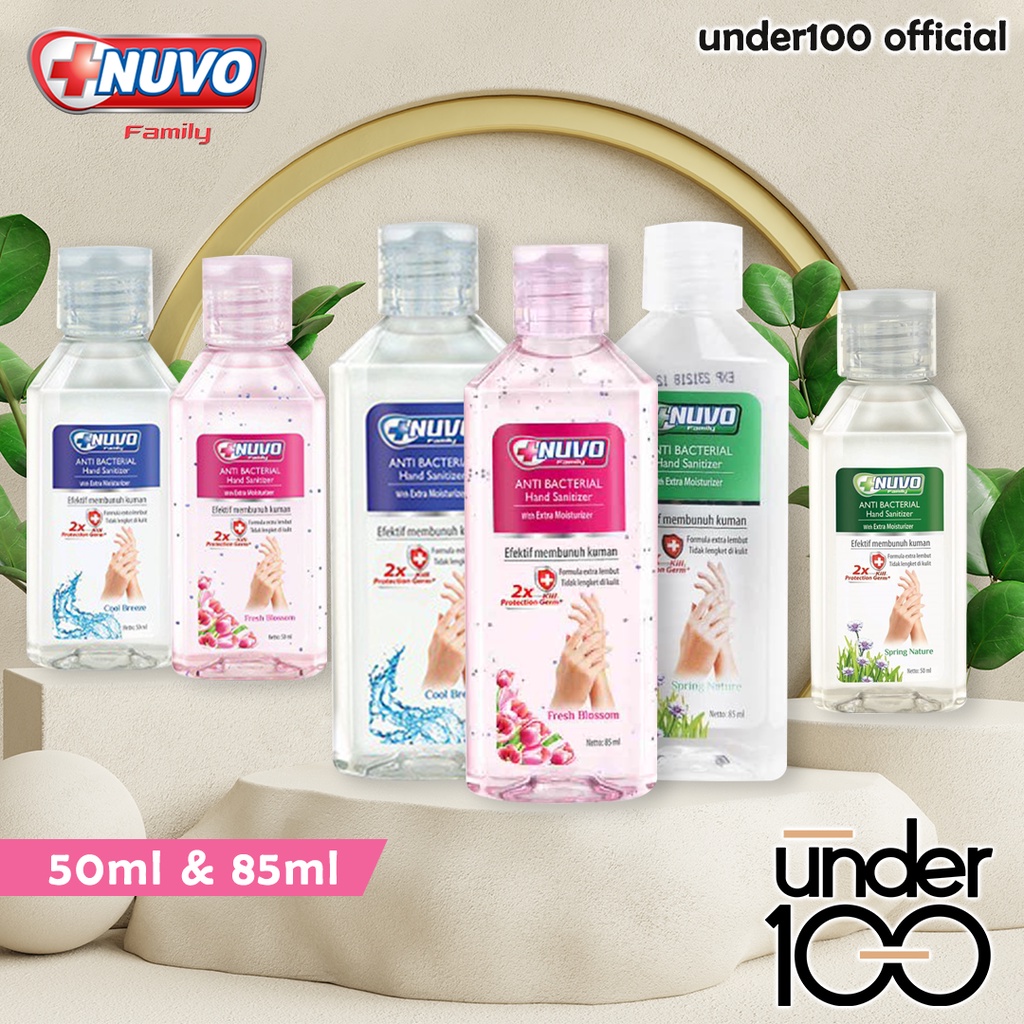 ❤ Under100 ❤ Nuvo Family Hand Sanitizer 50 | 85 ml Anti Bakteri  Extra Moisturizer Pelembab