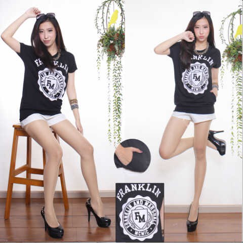 [Franklin 1 RO] Blouse Wanita Spandek Hitam