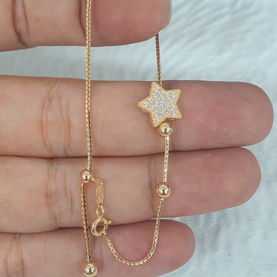 gelang italy santa model bintang ad mata var emas 70% 700 70 % 16k