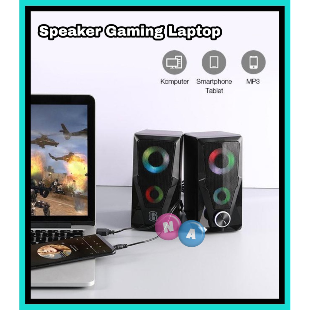 Speaker Aktip Stereo Gaming LED RGB Flow Lighting Effect R200