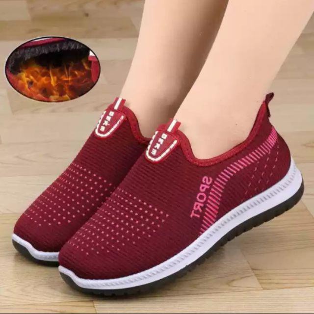 Sepatu slip on wanita Fashion Casual tanpa tali