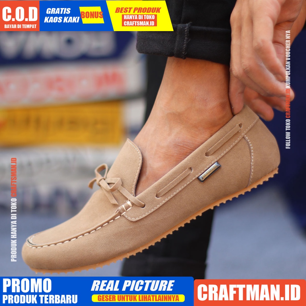 CELTIX - Sepatu Slip On Pria Sepatu Casual Pria Slop Sepatu Slip Antislip Kerja Kantor Cowo/Cowok Sepatu Kasual Semi Formal Kuliah Kondangan Gaya Santai Keren