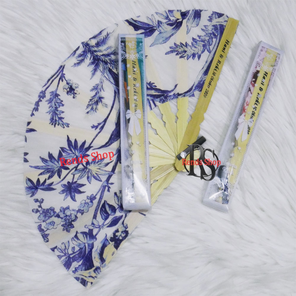 Souvenir SABLON Kipas Batik Sedang Kemas Mika Hadiah Pernikahan Murah Sovenir Unik