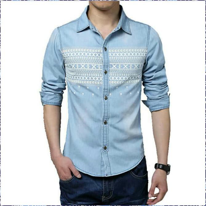 Kemeja Denim Ethnic Afdel - Light