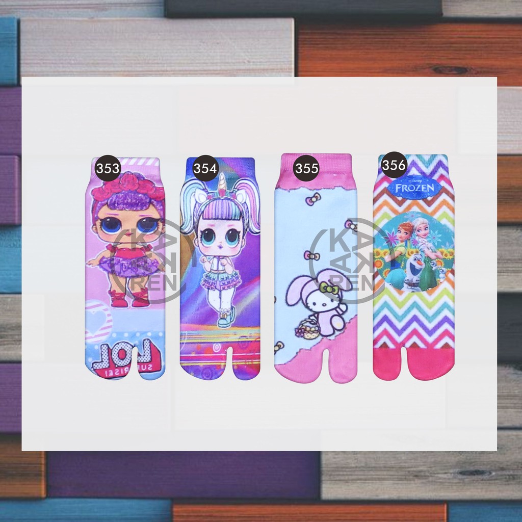 Kaos Kaki Jempol Anak Printing Karakter Hello Kitty, LOL, Frozen S