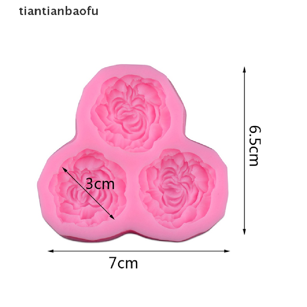 [tiantianbaofu] Peony Flower Silicone Mold Wedding Cupcake Topper Fondant Cake Decorating Tool Boutique