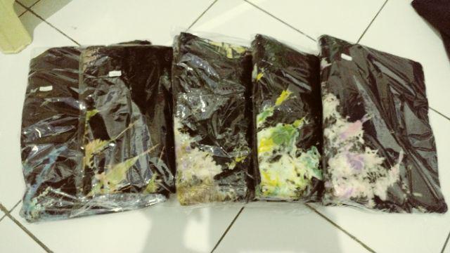 Bisa Pilih Warna Td2 Gamis Kaos Pelangi Tiedye Batik Payung Jumbo Syari