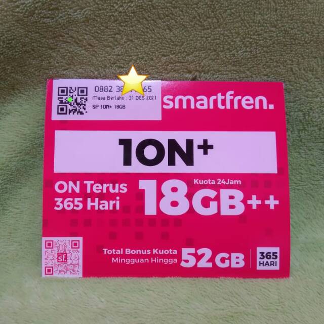 Smartfren perdana ion 18gb 365hari / masa aktif 1tahun / perdana tinggal pakai tanpa registrasi