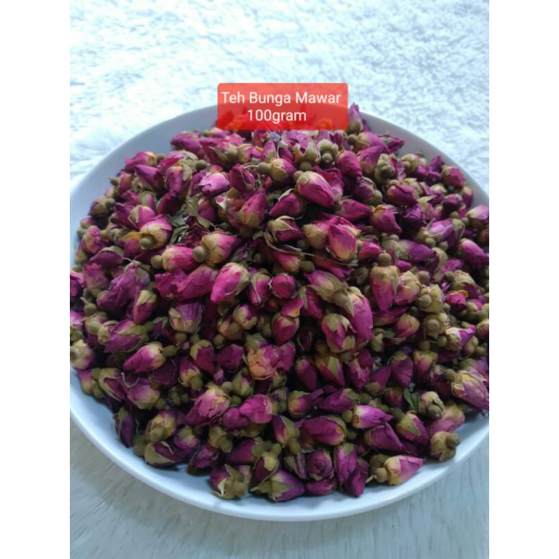 

Teh Bunga Mawar Kering 100gram / Dred Rose Buds Flower Tea