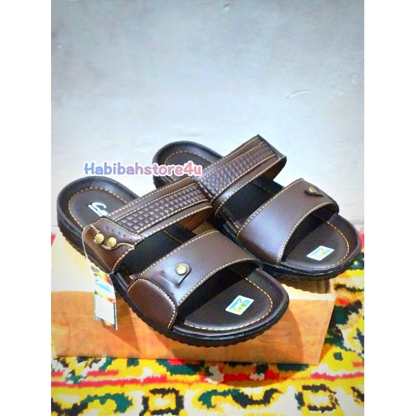 sandal kulit pria/sandal slide/sandal kulit carvil B2